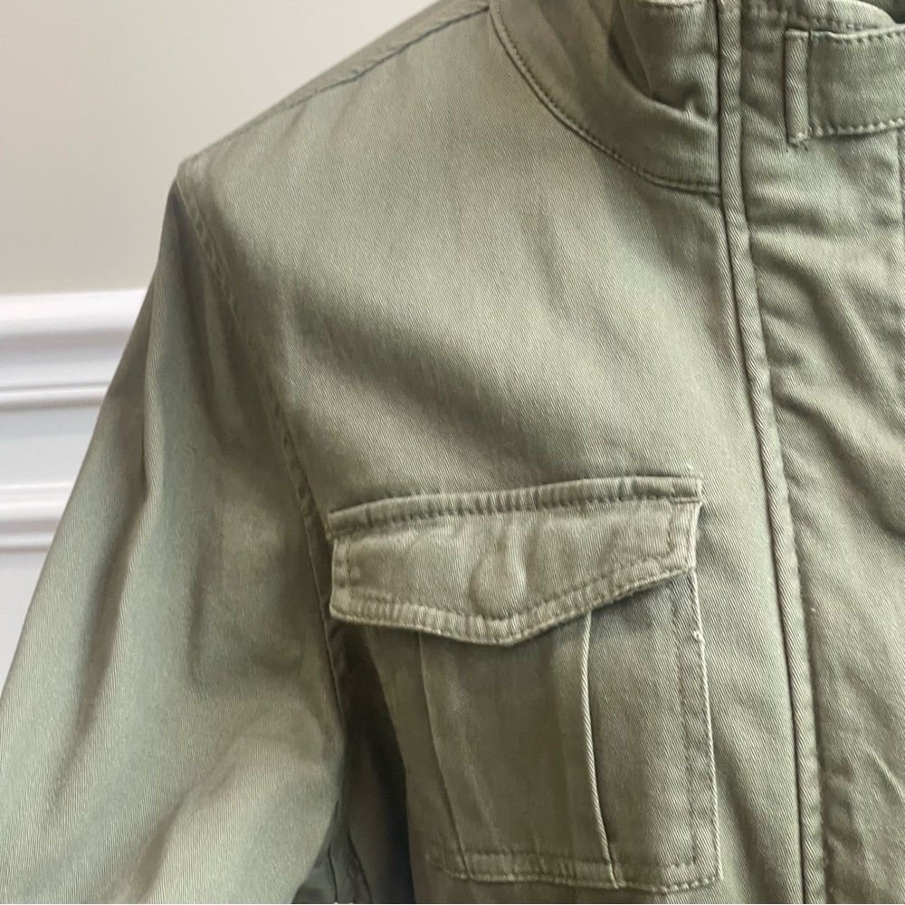 Max Studios Olive Green Soft Twill Utility Jacket Size Lg - Picture 3 of 10